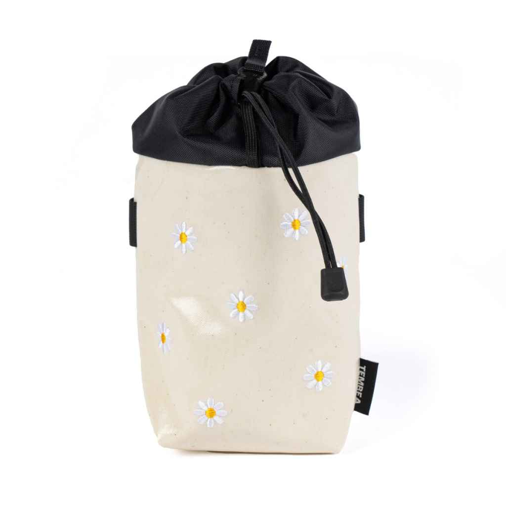 TEMBEA×Friday STEM BAG Flower Embroidery TEMBEA×FRIDAY* flower embroidery stem bag (natural) - BLUE LUG