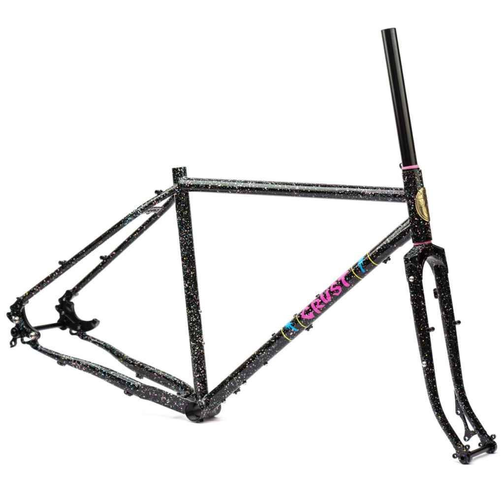 CRUST BIKES* evasion frame (pastel speckle'd black) - BLUE LUG