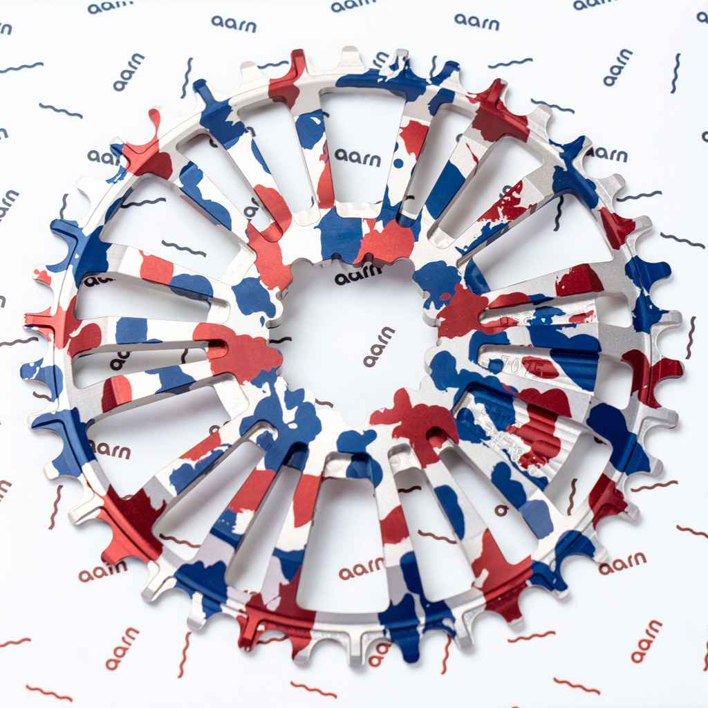 AARN* direct mount 1x chainring (red white and blue camo