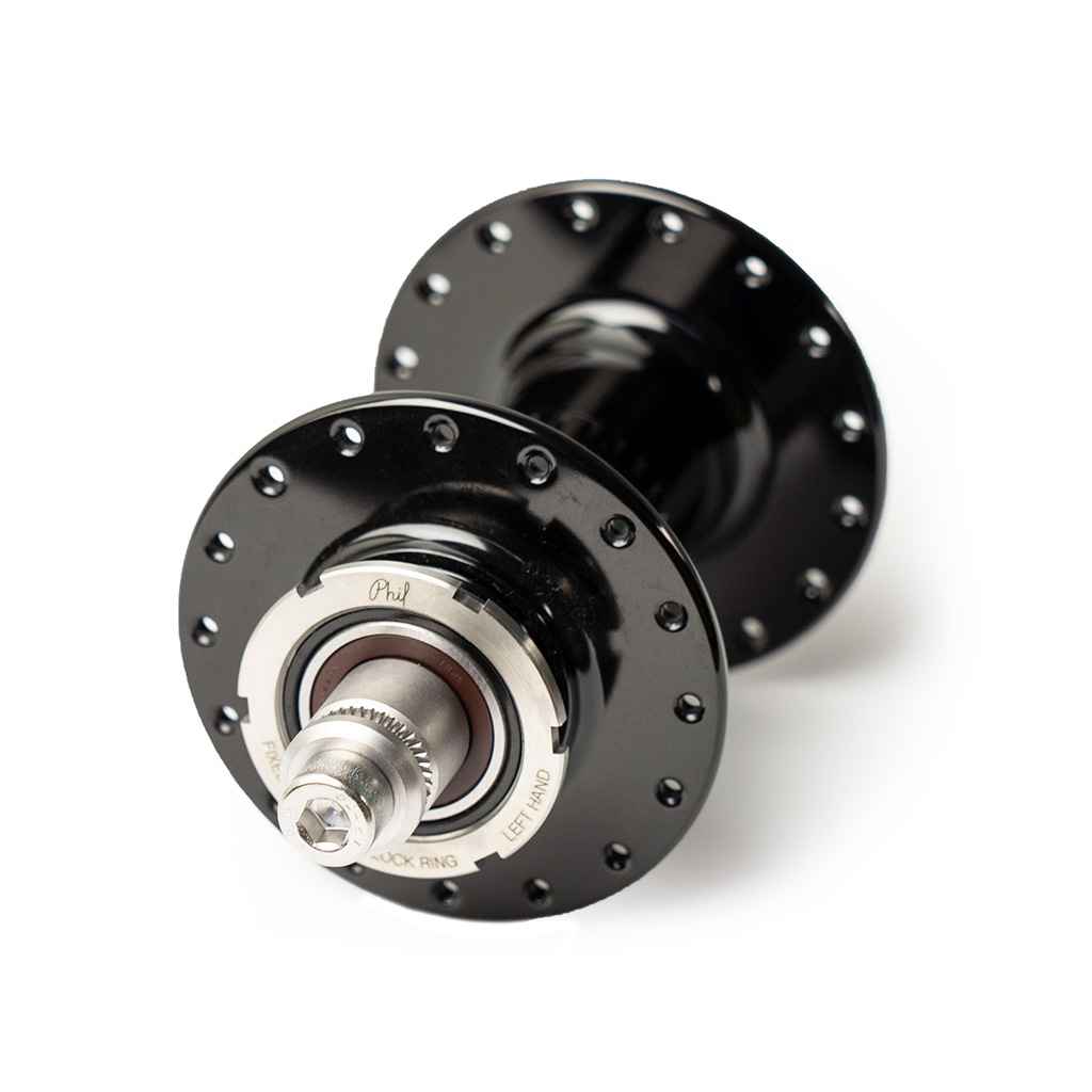 PHIL WOOD* high flange track hub rear (black/single cog) - BLUE