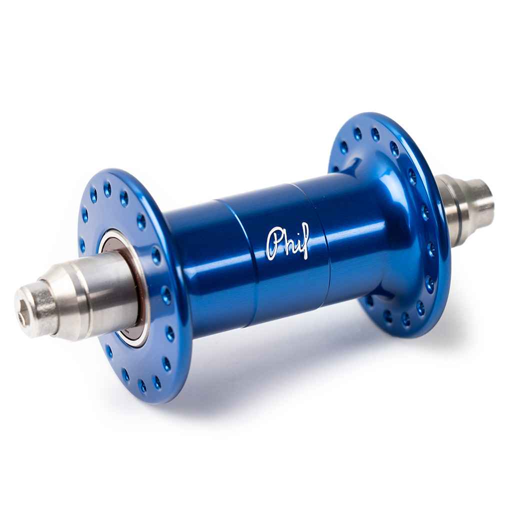 PHILWOOD* low flange track hub front (pink) - BLUE LUG