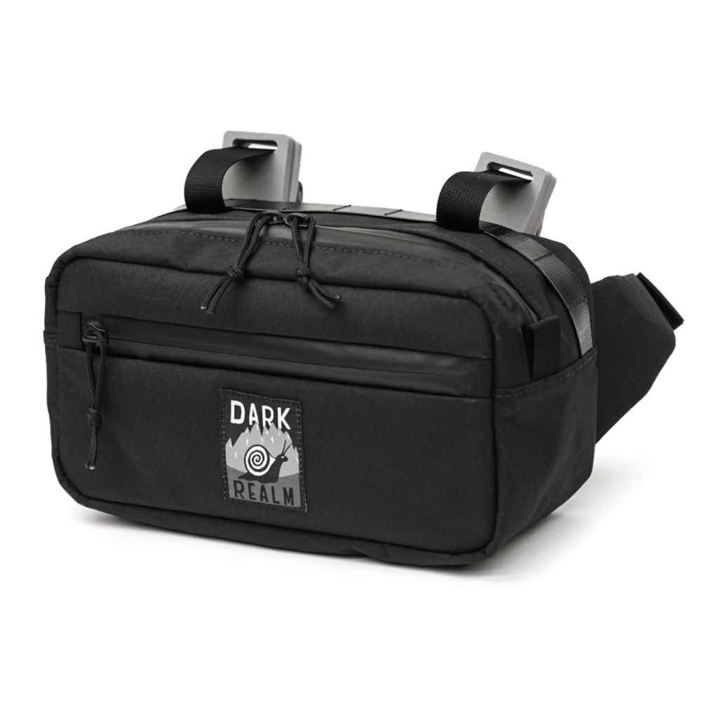 REALM* dual duty hip/handlebar bag XL (ecopak black) - BLUE LUG