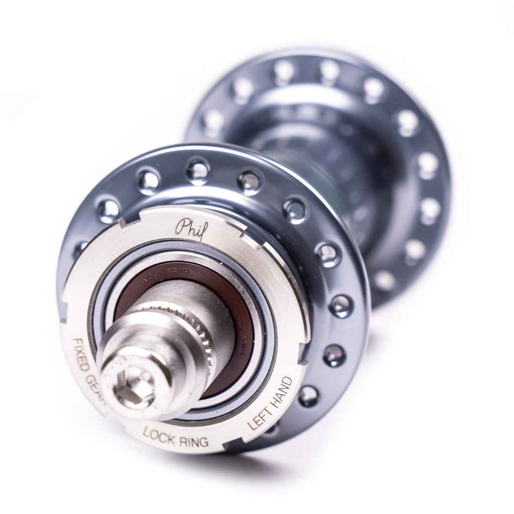 パーツ PHILWOOD* low flange track hub rear 32H PHILWOOD* low flange track hub rear (gunmetal) - BLUE LUG