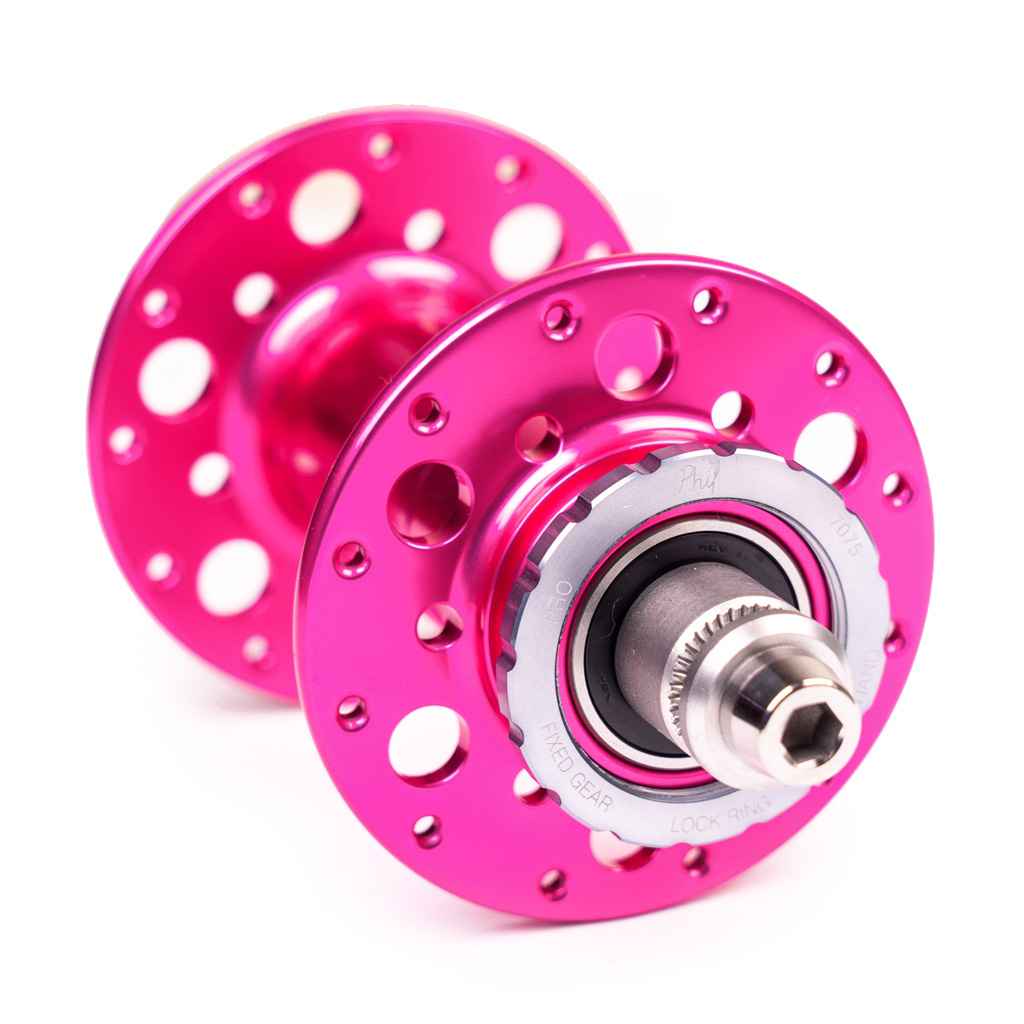 PHILWOOD* Pro high flange track hub rear (pink) - BLUE LUG GLOBAL