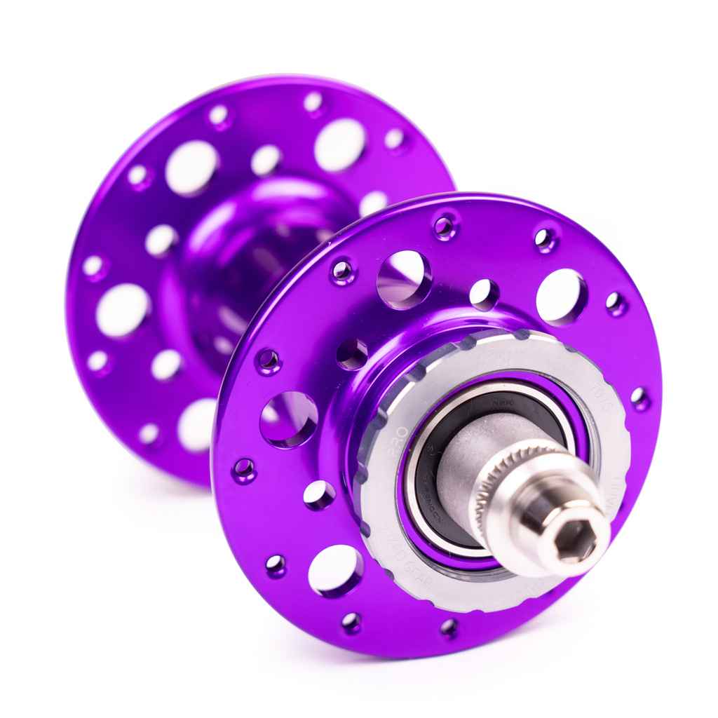 PHILWOOD* Pro high flange track hub rear (purple) - BLUE LUG
