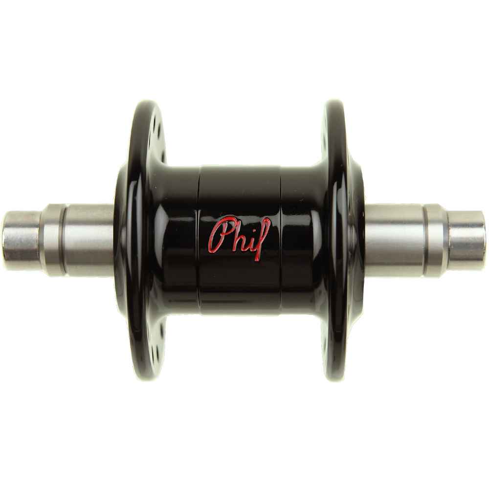 PHILWOOD* narrow flange hub front (black/28h) - BLUE LUG