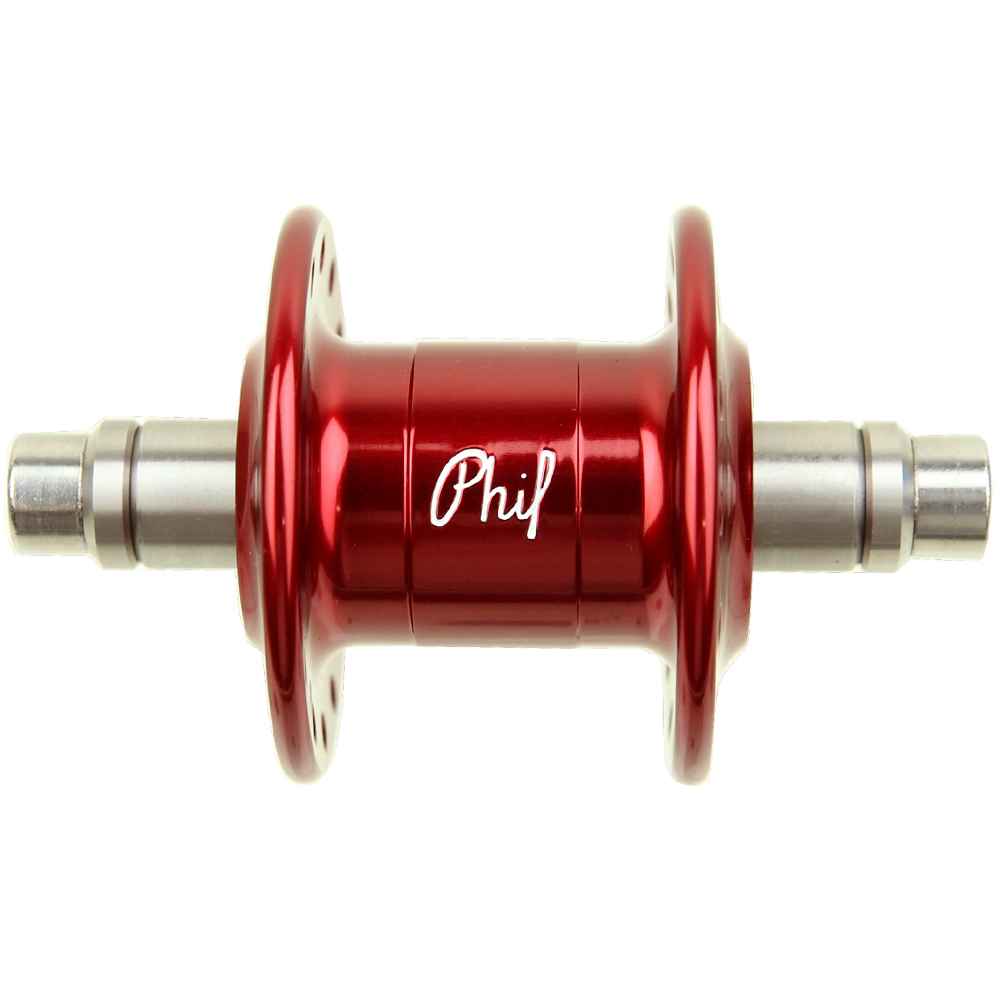 PHILWOOD* narrow flange hub front (red/28h) - BLUE LUG