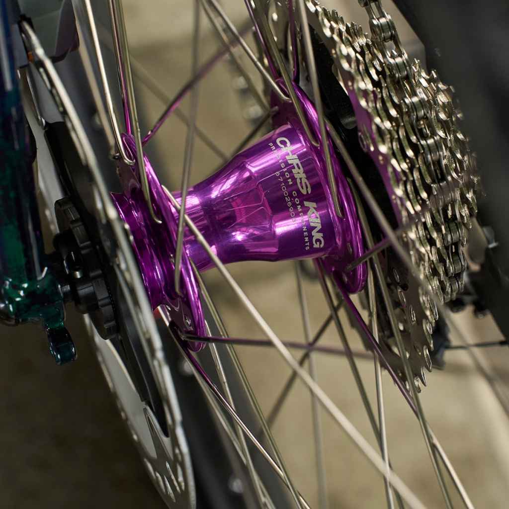 CHRIS KING* R45 disc road hub front (3d violet/center lock) BLUE