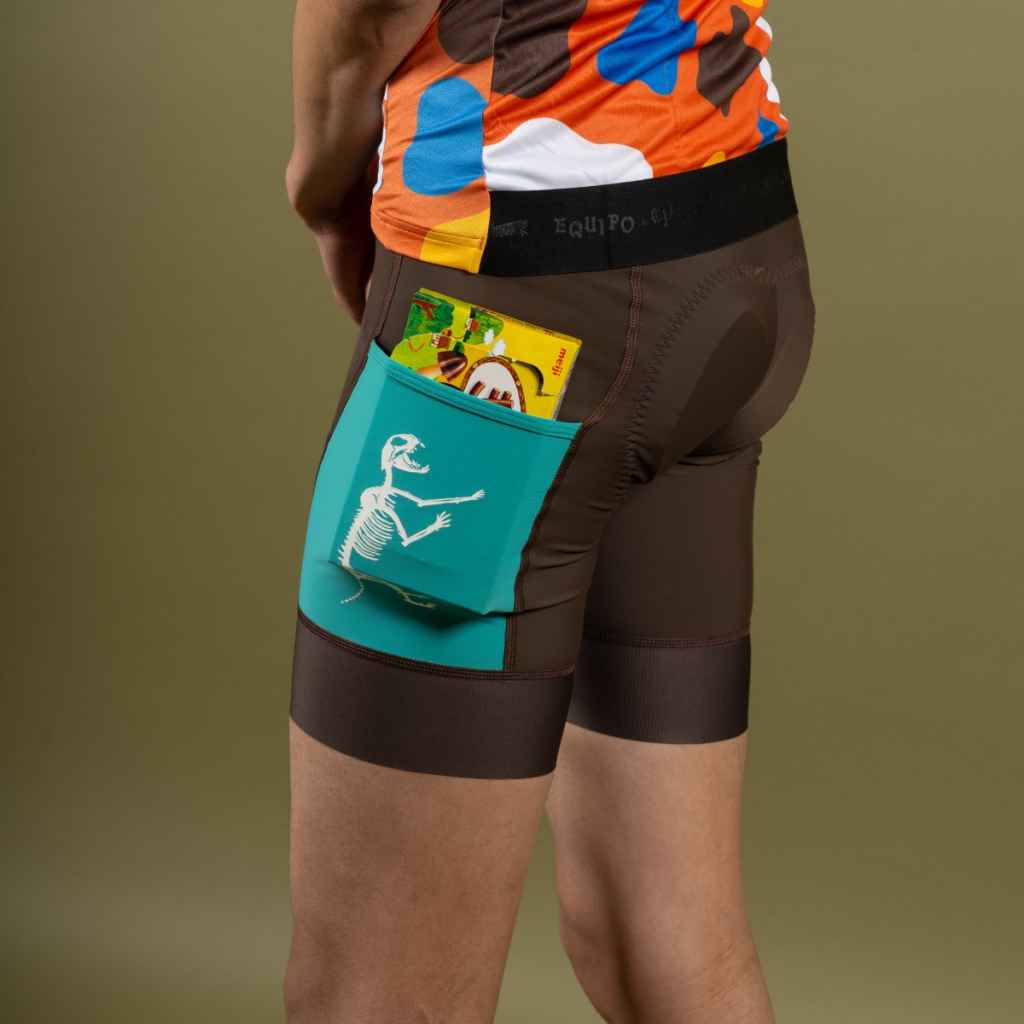 TEAM DREAM* uber pro boney cargo bib (brown/teal) - BLUE LUG