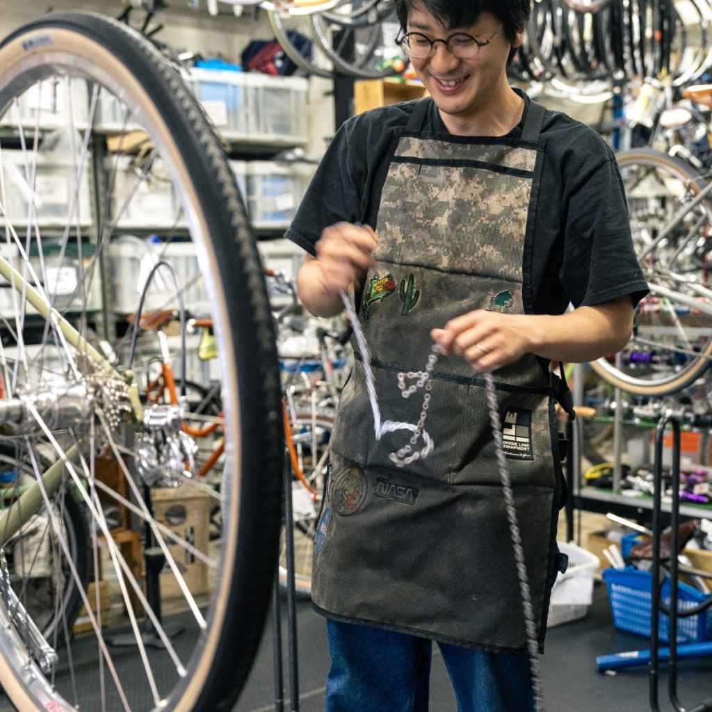 ILE* work apron (waxed grey/x-pac purple) - BLUE LUG GLOBAL ONLINE
