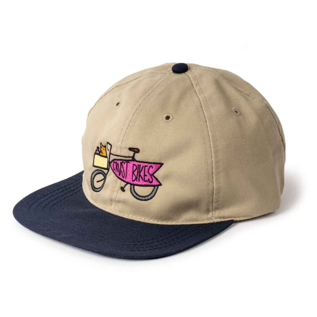 CRUST BIKES* surfercargo embroidered hat (light beige/navy) - BLUE
