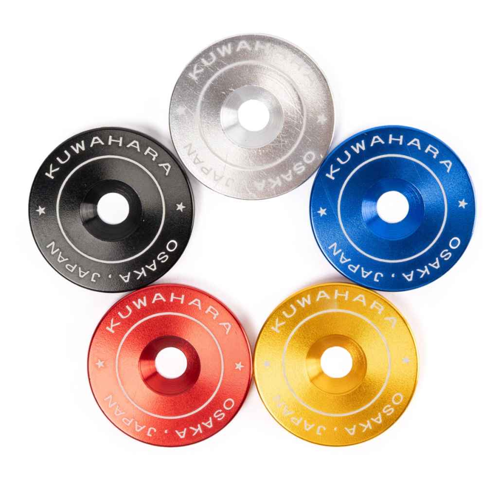 KUWAHARA 自転車アクセサリー アルミ製 KUWAHARA* retro inspired stem cap (black) - BLUE LUG GLOBAL ONLINE
