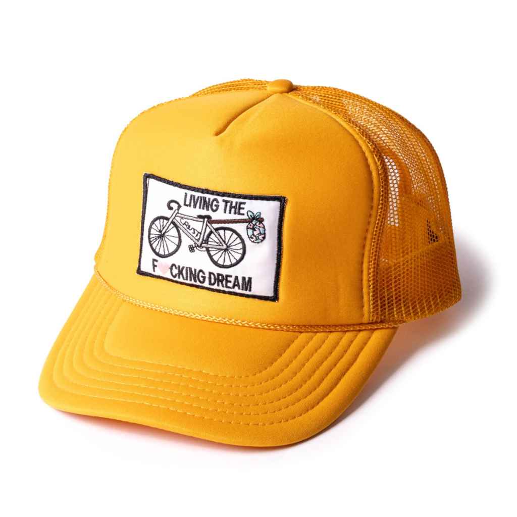 CRUST BIKES* crooked trucker cap (yellow) - BLUE LUG GLOBAL ONLINE