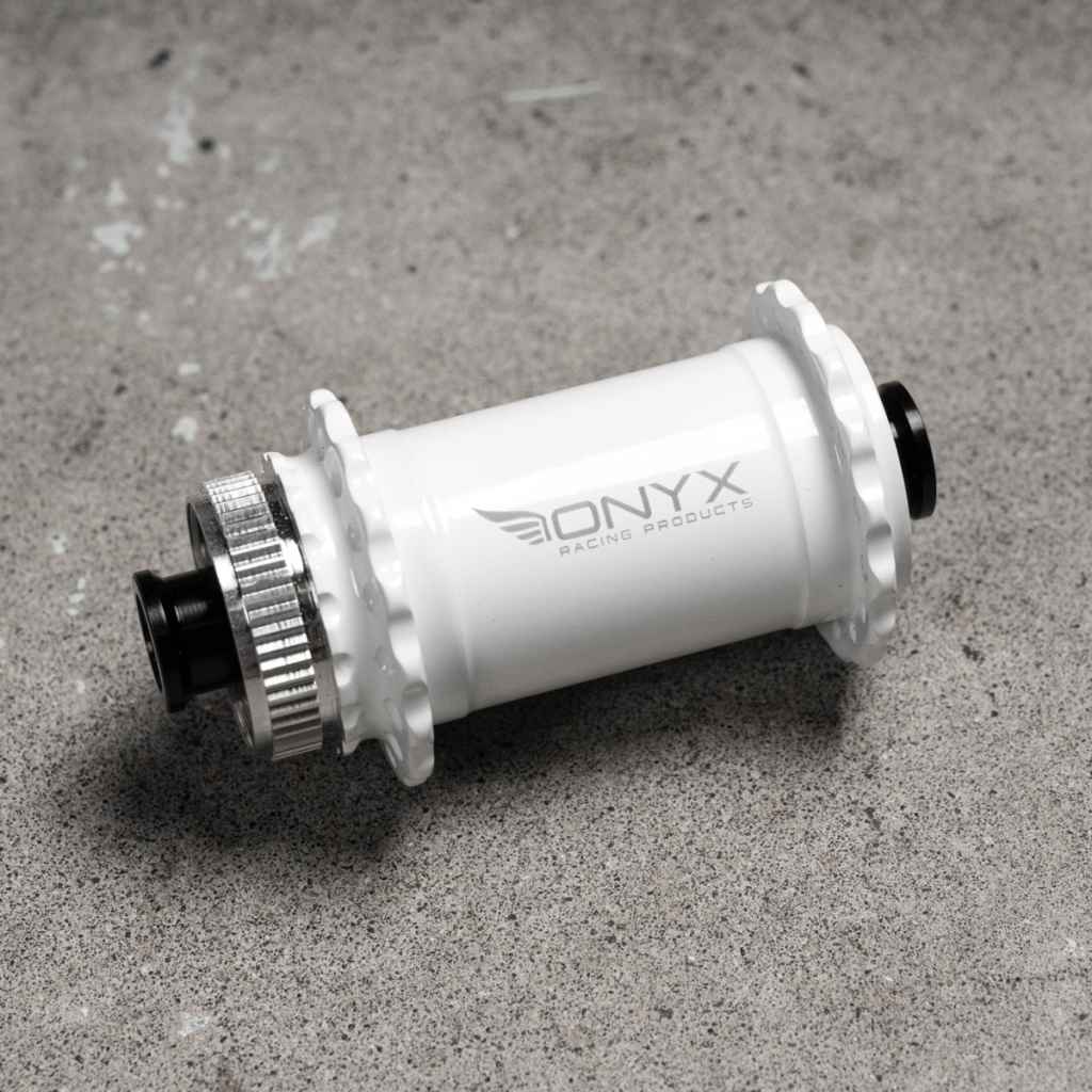 ONYX RACING PRODUCTS DISC HUB ブルーラグ ONYX RACING PRODUCTS* vesper disc CL hub front (white frost