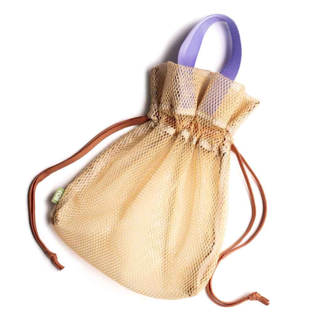 BLUE LUG* roll kinchaku bag (mesh beige) - BLUE LUG GLOBAL ONLINE