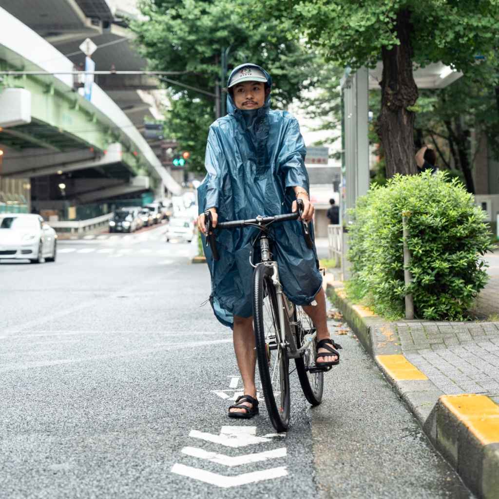 FAIRWEATHER* packable rain poncho (slate blue) - BLUE LUG
