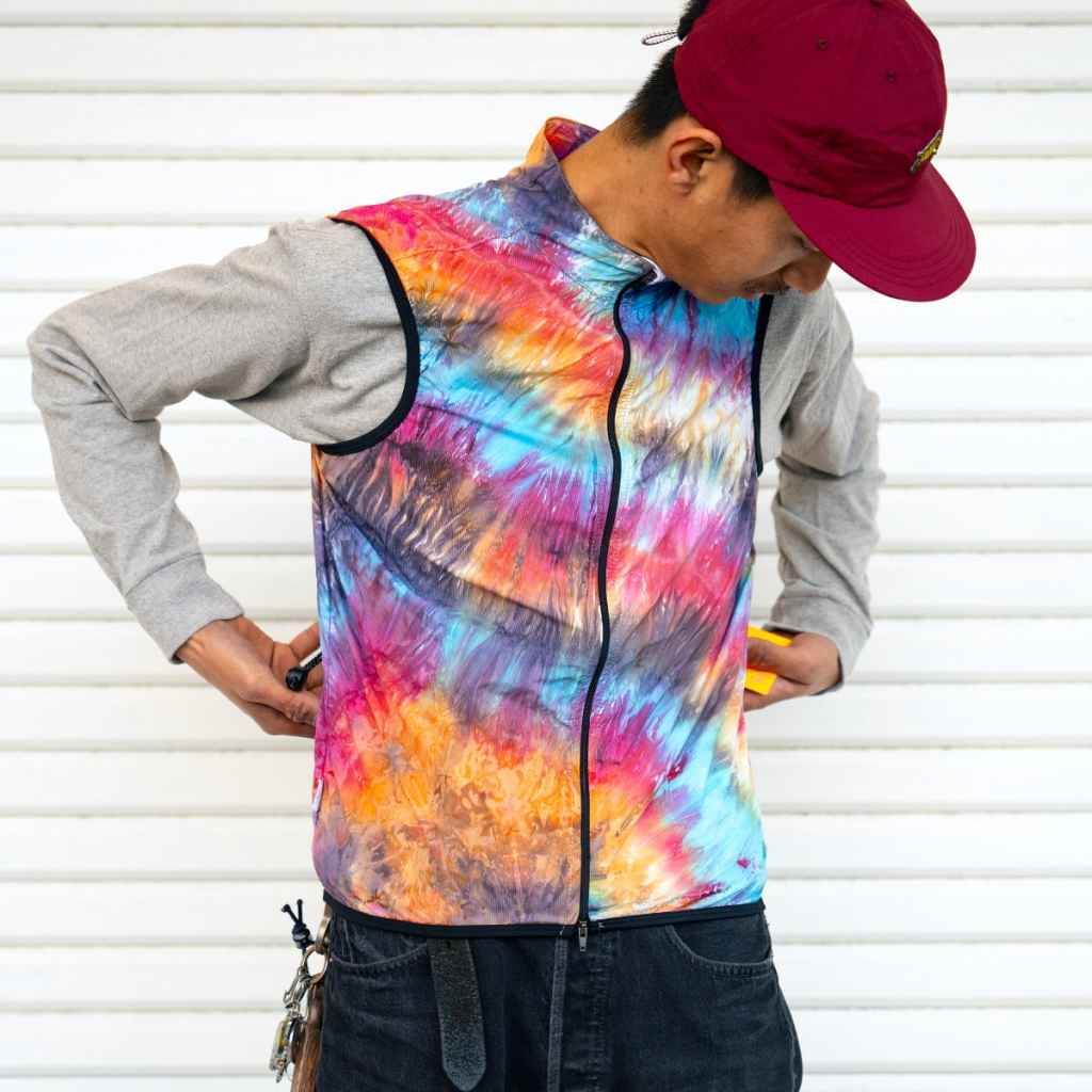RINGTAIL×TEAM DREAM* breezer vest (tie dye) - BLUE LUG GLOBAL