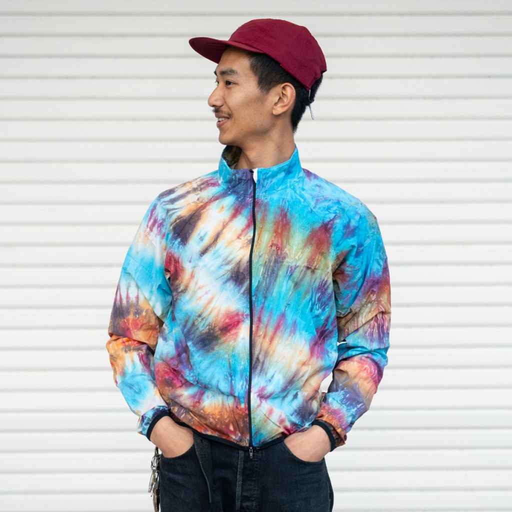 RINGTAIL×TEAM DREAM* breeze breaker jacket (tie dye) - BLUE LUG