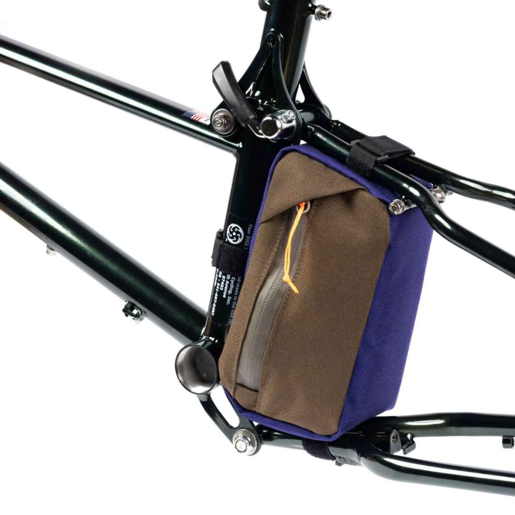 FAIRWEATHER* seat stay bag for bike friday (brown/purple) - BLUE