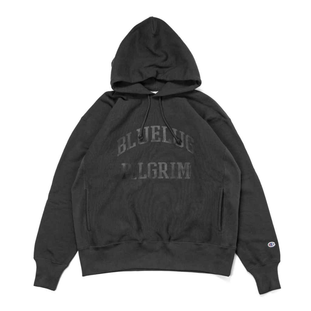 CHAMPION* PILGRIM×BLUE LUG reverse weave hoodie (charcoal) - BLUE