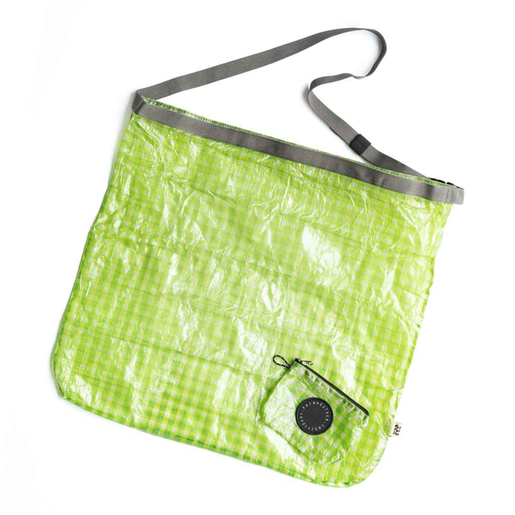FAIRWEATHER* FRIDAY packable sacoche (dyneema/gingham lime) - BLUE 