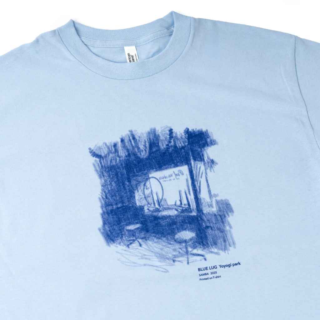 BLUE LUG* sketch t-shirt (powder blue) - BLUE LUG GLOBAL ONLINE STORE