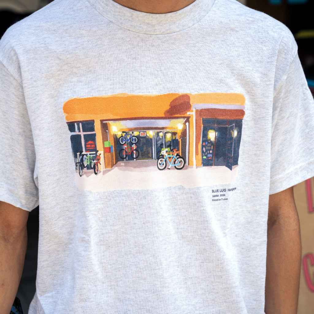 BLUE LUG* painting t-shirt (ash gray) - BLUE LUG GLOBAL ONLINE STORE
