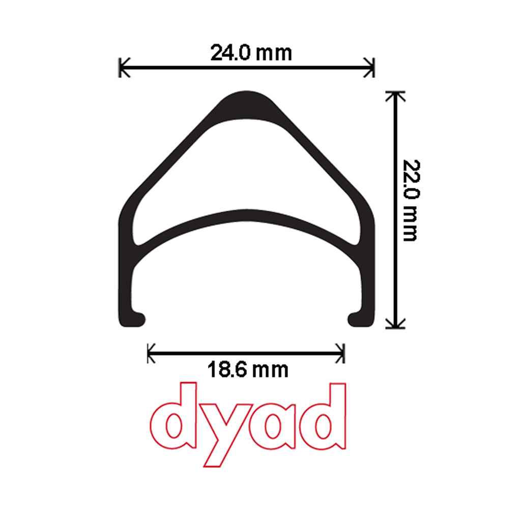 Velocity Dyad 20 Inch 406mm NMSW Black 32h Black Spokes