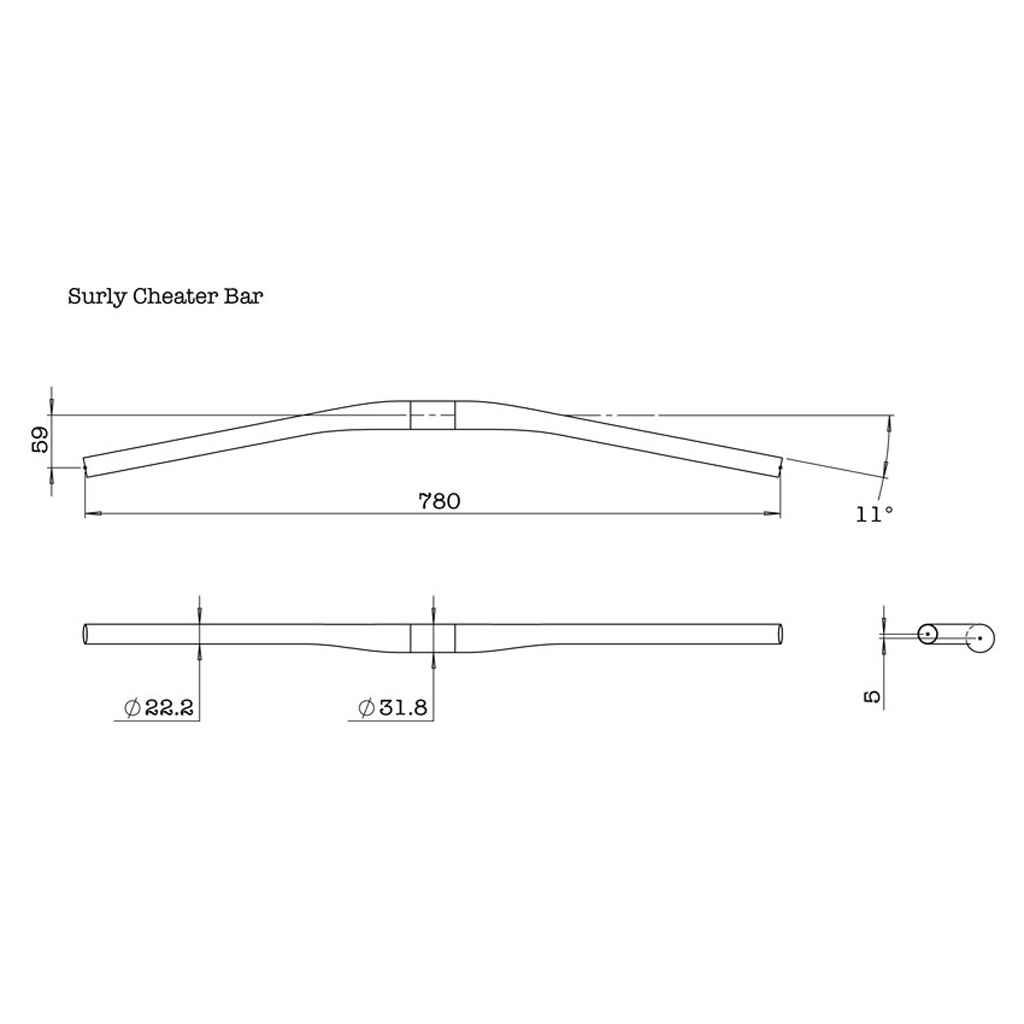 SURLY* cheater bar (black) - BLUE LUG GLOBAL ONLINE STORE