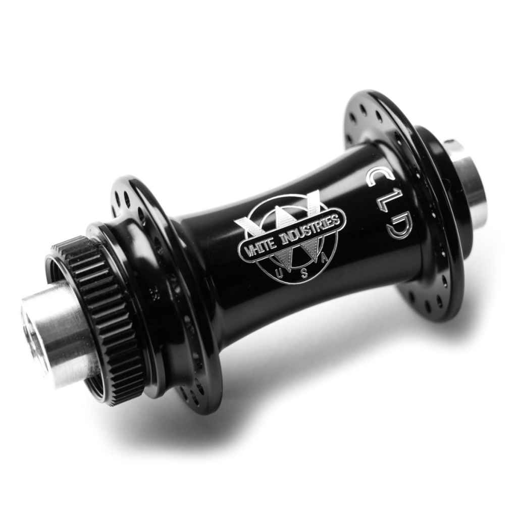 パーツ WHITE INDUSTRIES CLD thru-axle 32H WHITE INDUSTRIES* CLD 15mm thru-axle disc hub front (black) - BLUE
