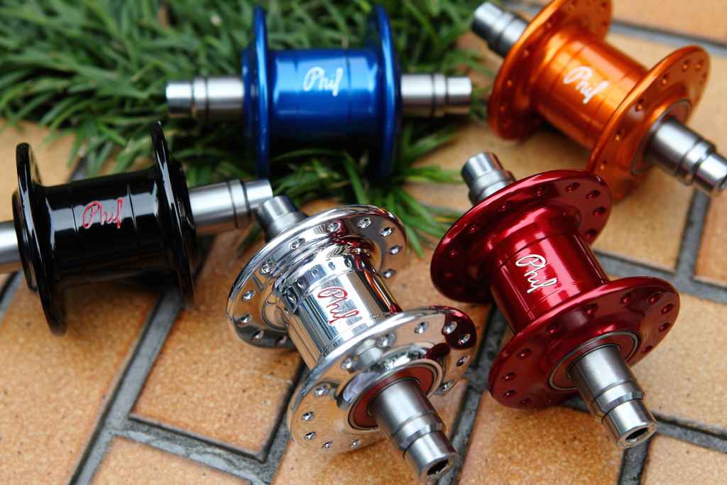 PHILWOOD* narrow flange hub front (black/28h) - BLUE LUG