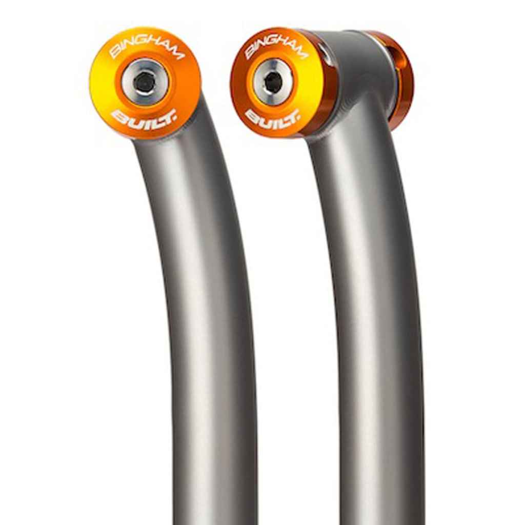 BINGHAM BUILT* titanium layback seatpost (orange) - BLUE LUG