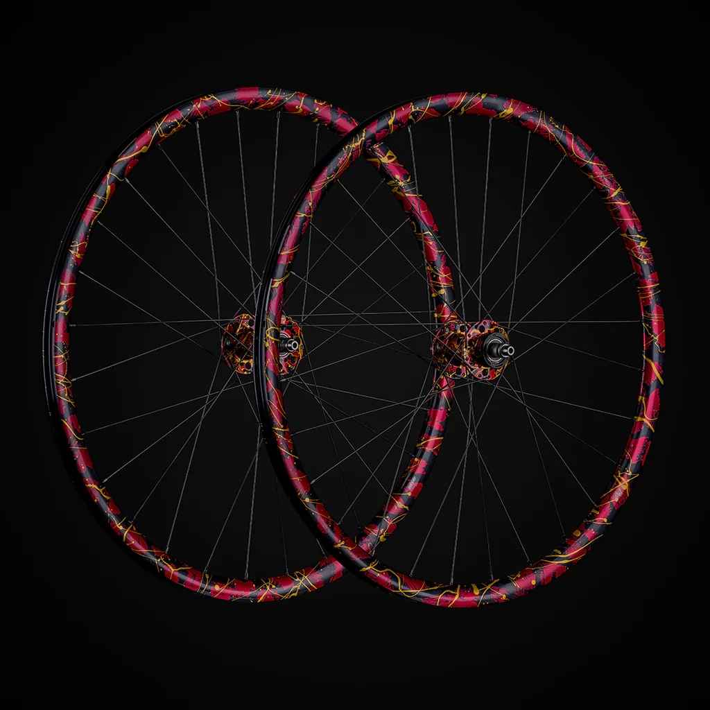 PHIL WOOD* 50th anniv track wheel set (rgb splash) - BLUE LUG