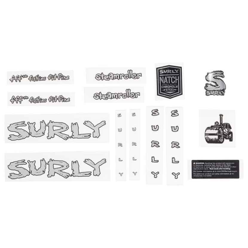 SURLY *steamroller new frame decal set (silver) - BLUE LUG GLOBAL
