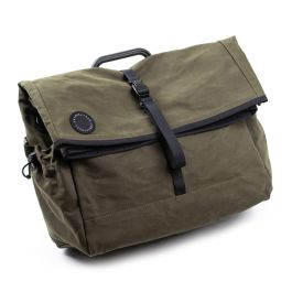 *FAIRWEATHER* brompton bag (wax dark olive) - BLUE LUG