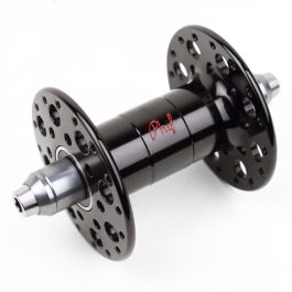 PHILWOOD* Pro high flange track hub front (black) - BLUE LUG 