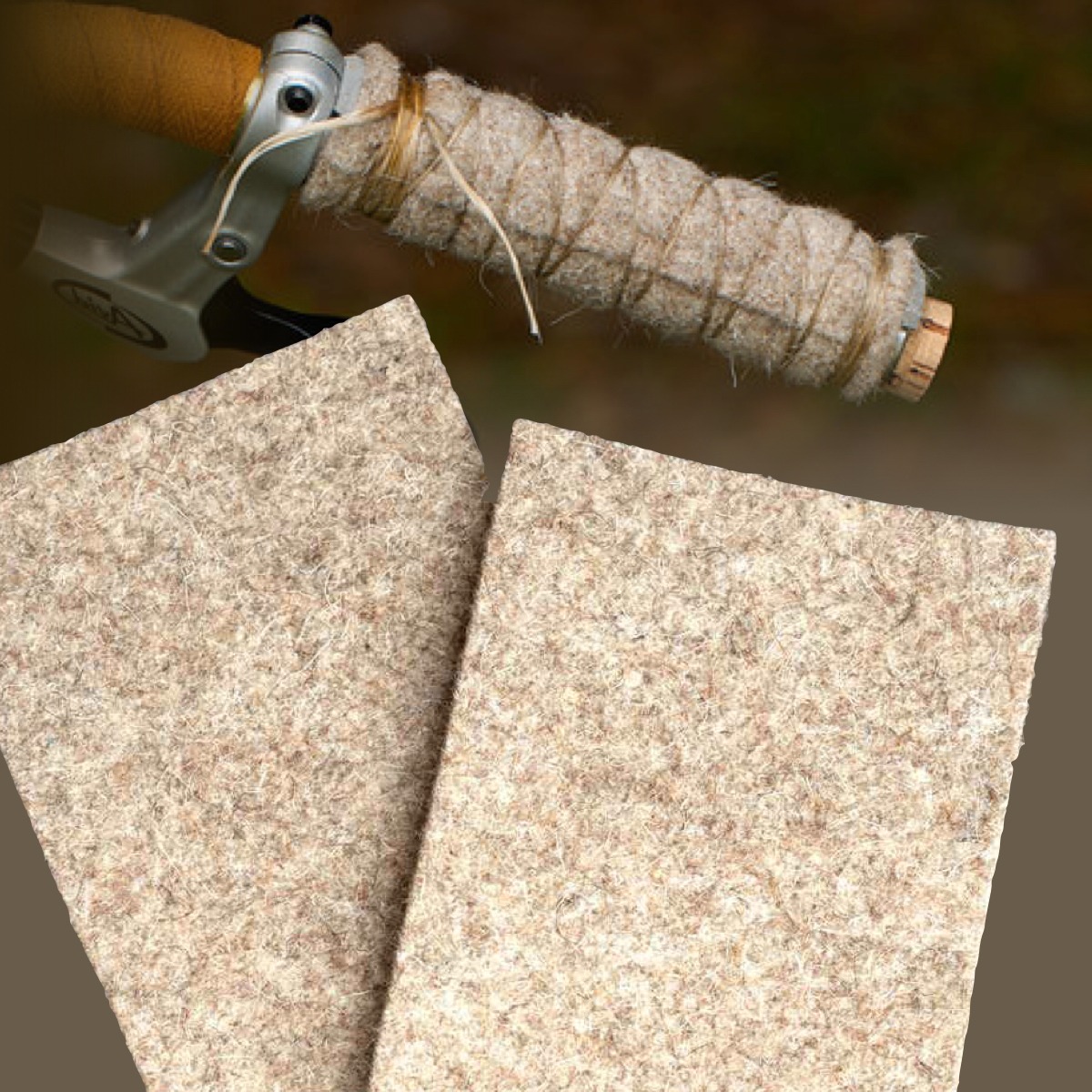 *RIVENDELL* wool felt grips (brown/pair)